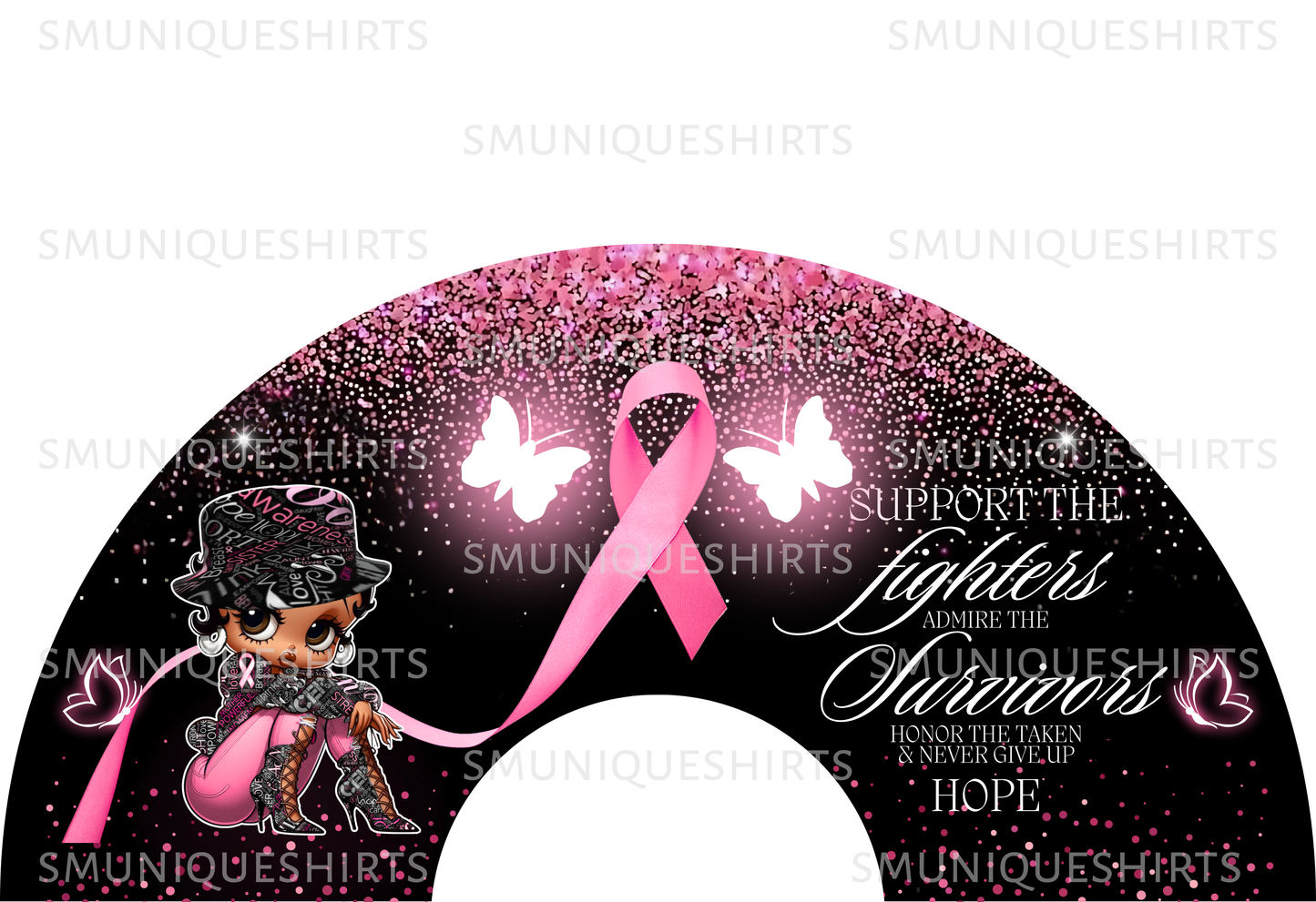 Custom Breast Cancer Awareness Clack Fan | Pink Ribbon Folding Hand Fan | Support Survivor Gifts
