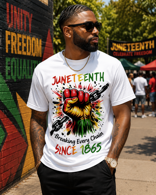 Juneteenth Shirts | Breaking Every Chain Since 1865 | Custom Group & Event Tees | Cultural Pride Apparel