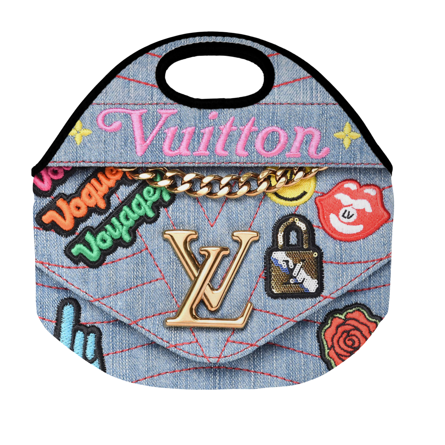 Stylish Purse-Inspired Light Denim and Pink Tote, Coaster, Tumbler or Set – 92 and 5