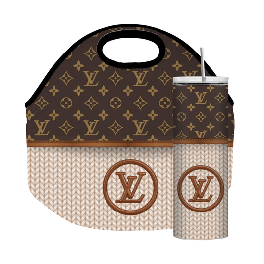 Stylish Purse-Inspired Light Tan and Dark Brown Tote, Coaster, Tumbler or Set – 14 (1) and 15