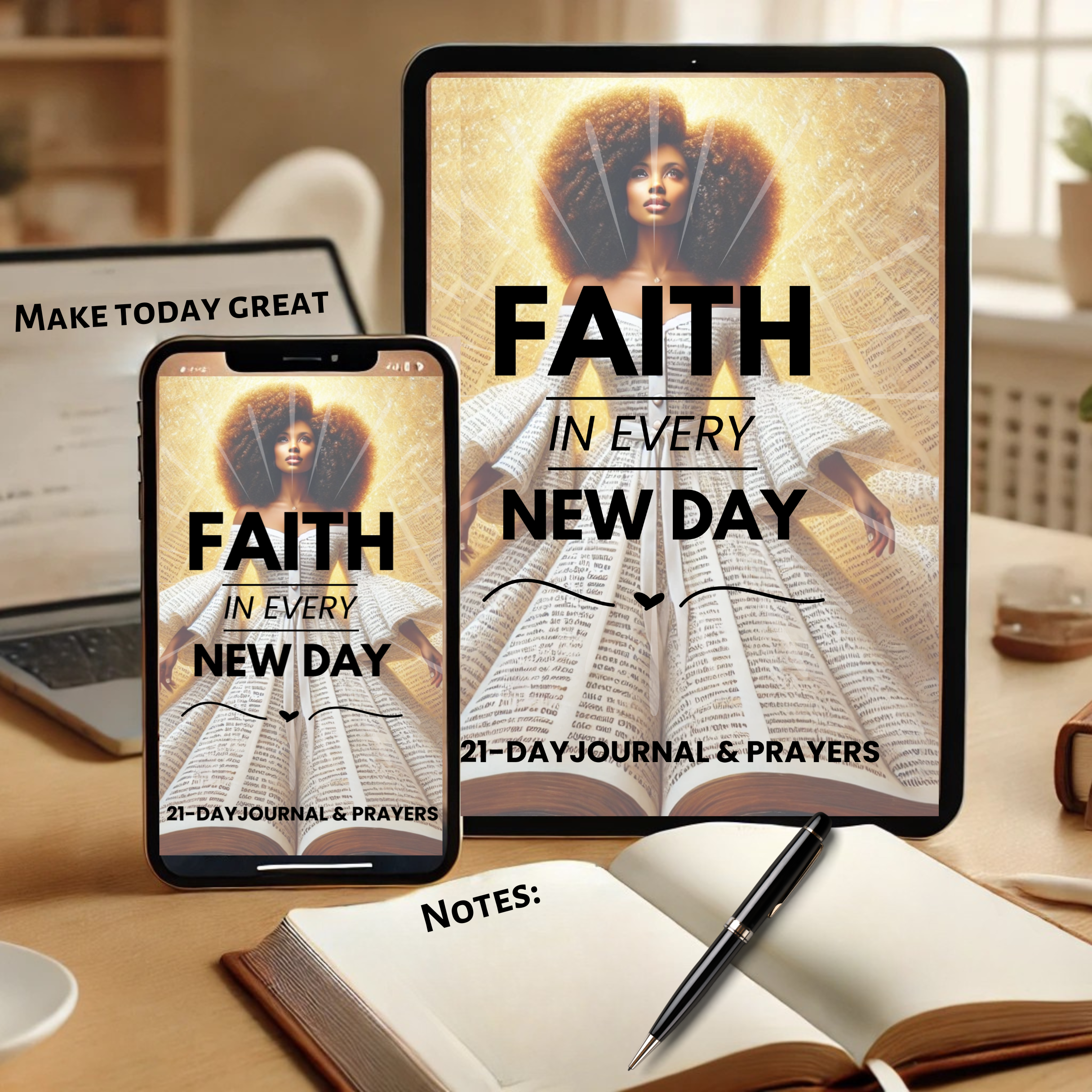 Faith in Every New Day - 21-Day Prayer Journal | Christian Digital Journal & Daily Devotional - S & M Unique Shirts, LLC