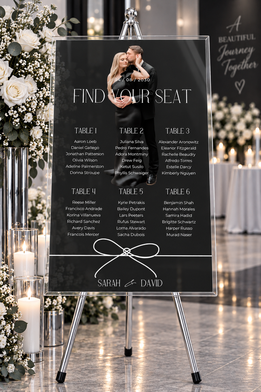 Modern Photo Wedding Seating Chart | Acrylic or Foam Board