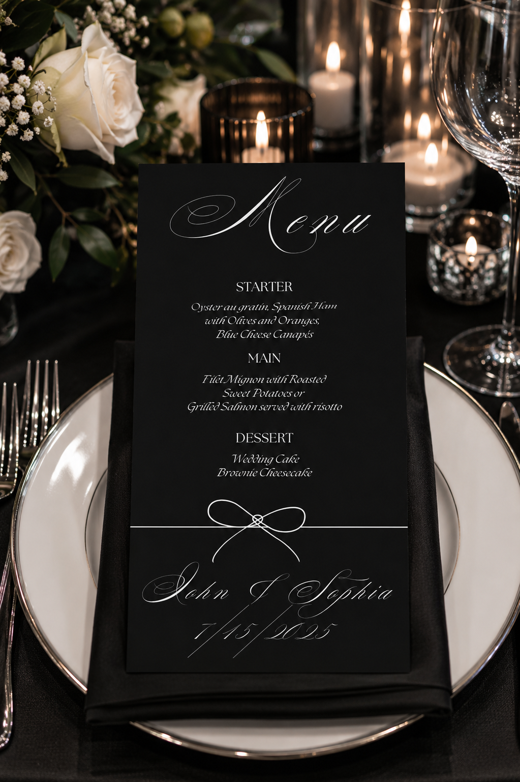 Modern Wedding Menu 4x9