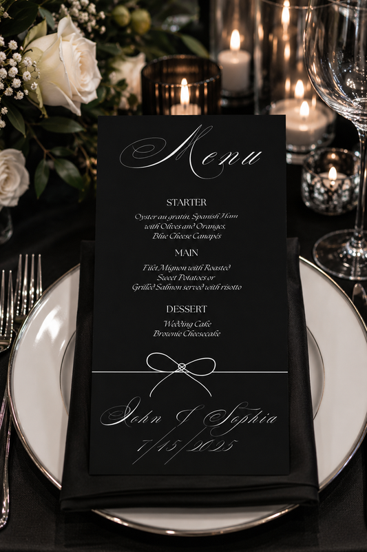 Modern Wedding Menu 4x9