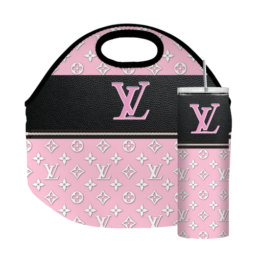 Stylish Purse-Inspired Pink and Black Tote, Coaster, Tumbler or Set – 18 (1) and 19