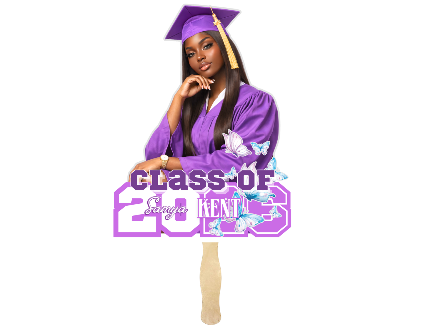 Custom Graduation Photo Fan | Personalized Class of 2026 Party Favors | Senior Hand Fan | Custom School Colors | Grad Party Supply