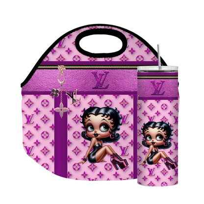 Stylish Purse-Inspired Purple and Pink w/BB Tote, Coaster, Tumbler or Set – 15 (1) and 16 (1)