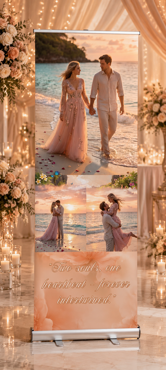 Custom Wedding Retractable Banner 31.5" x 80" – Collage