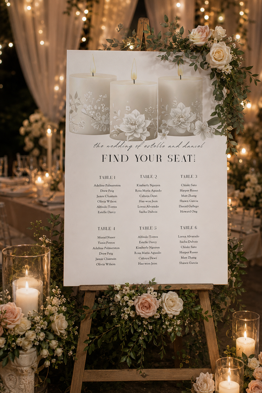 Romantic Wedding Seating Chart