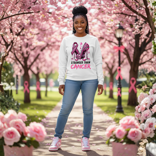 Stronger Than Cancer Awareness T-Shirt or SweatShirt | Pink Ribbon Support