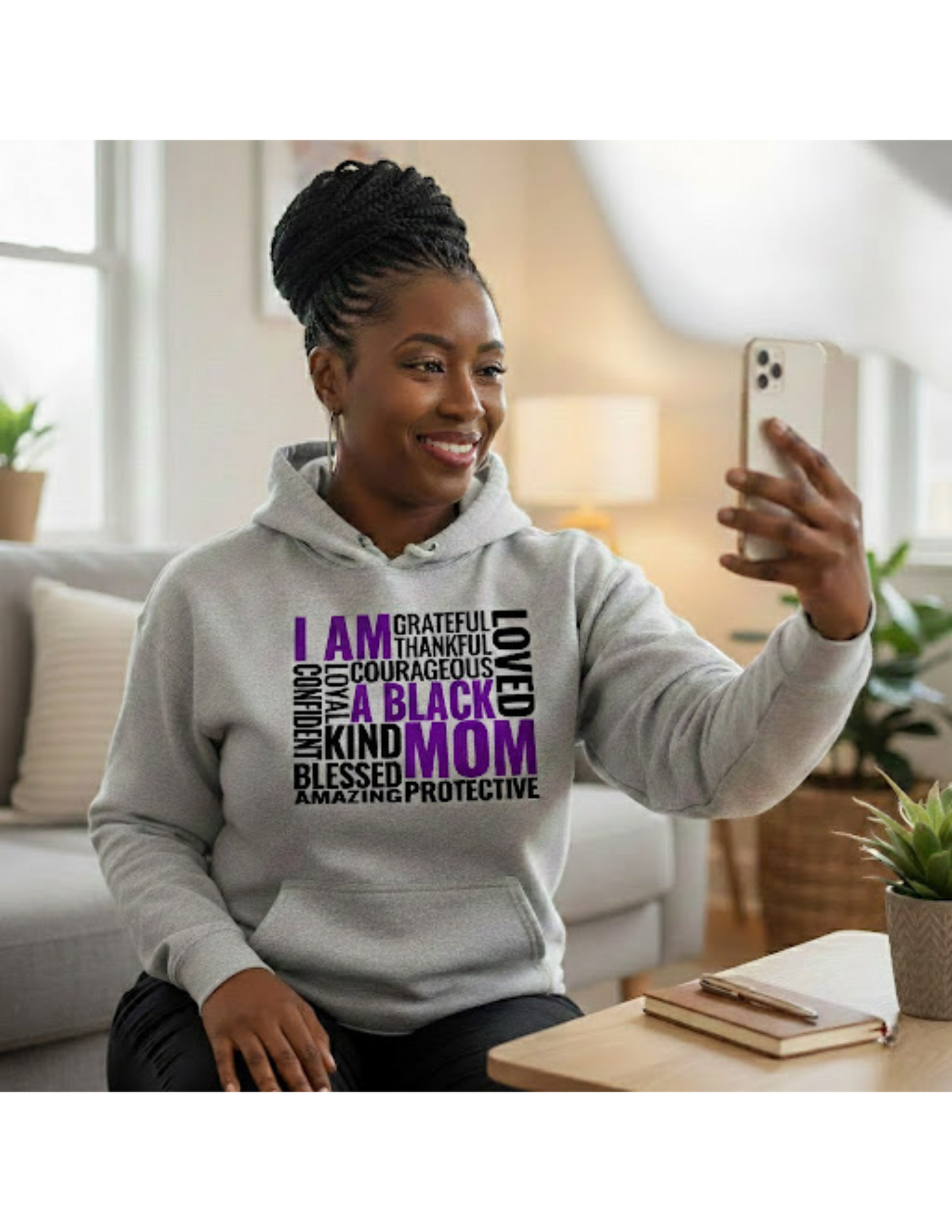 "I Am A Black Mom" Affirmation Hoodie – Empowering Women's Pullover