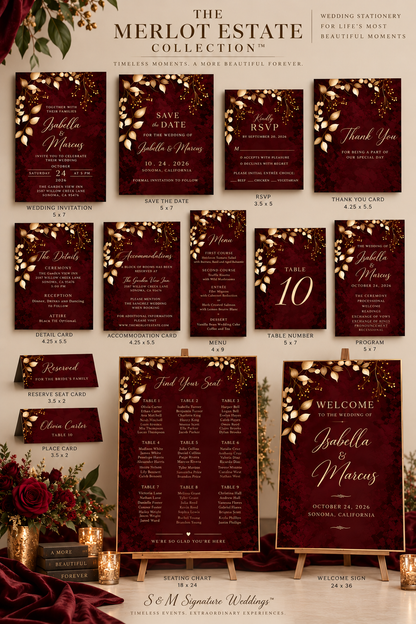The Merlot Estate Collection™ Wedding Stationery Suite