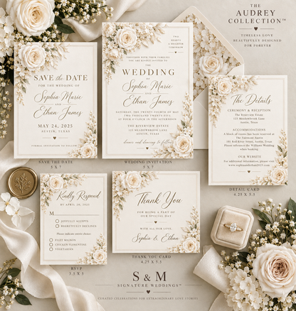 The Audrey Collection Elegant Wedding Stationery Suite