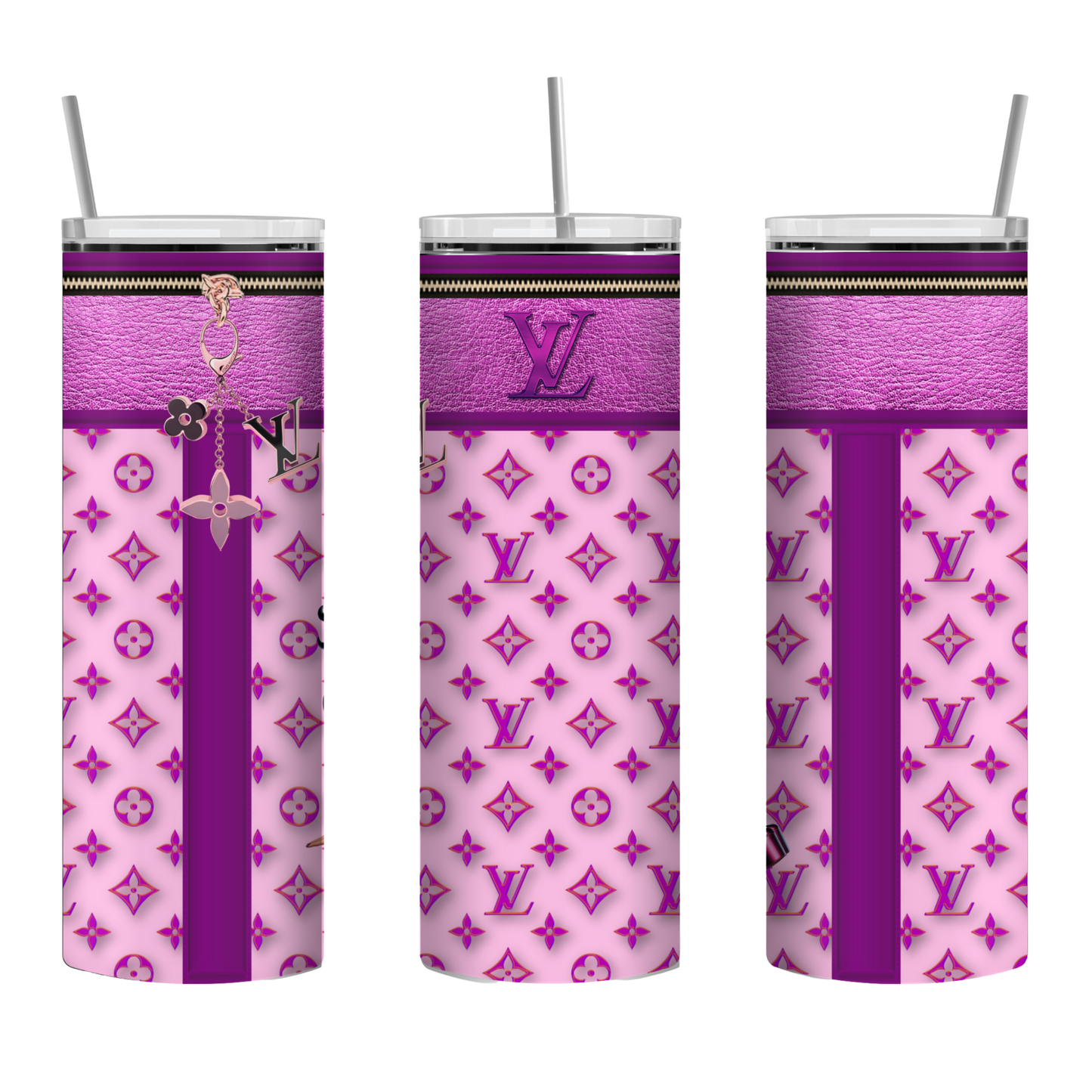Stylish Purse-Inspired Purple and Pink Tote, Coaster, Tumbler or Set – 15 (2) and 16 (2)