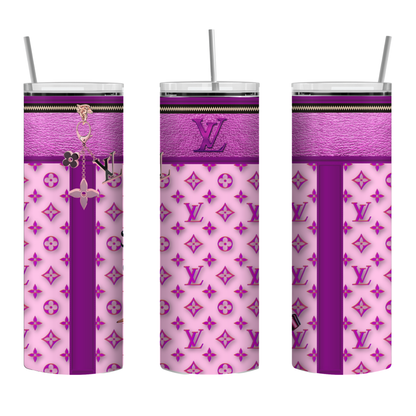 Stylish Purse-Inspired Purple and Pink Tote, Coaster, Tumbler or Set – 15 (2) and 16 (2)