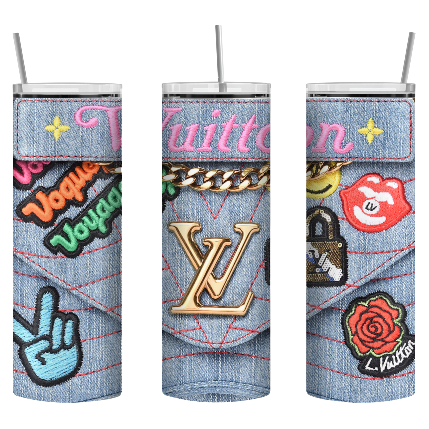 Stylish Purse-Inspired Light Denim and Pink Tote, Coaster, Tumbler or Set – 92 and 5