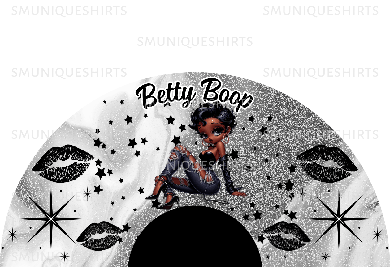 Vintage Pin-Up Girl Clack Fan Template: Black and White Glam Diva