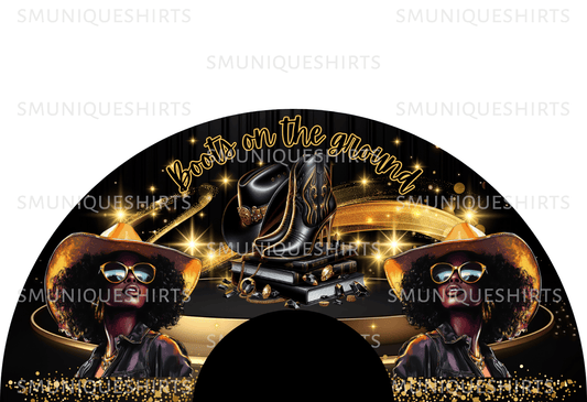 Clack Fan Squad PNG: Boots on the ground Template - Black and Gold (Digital Download)