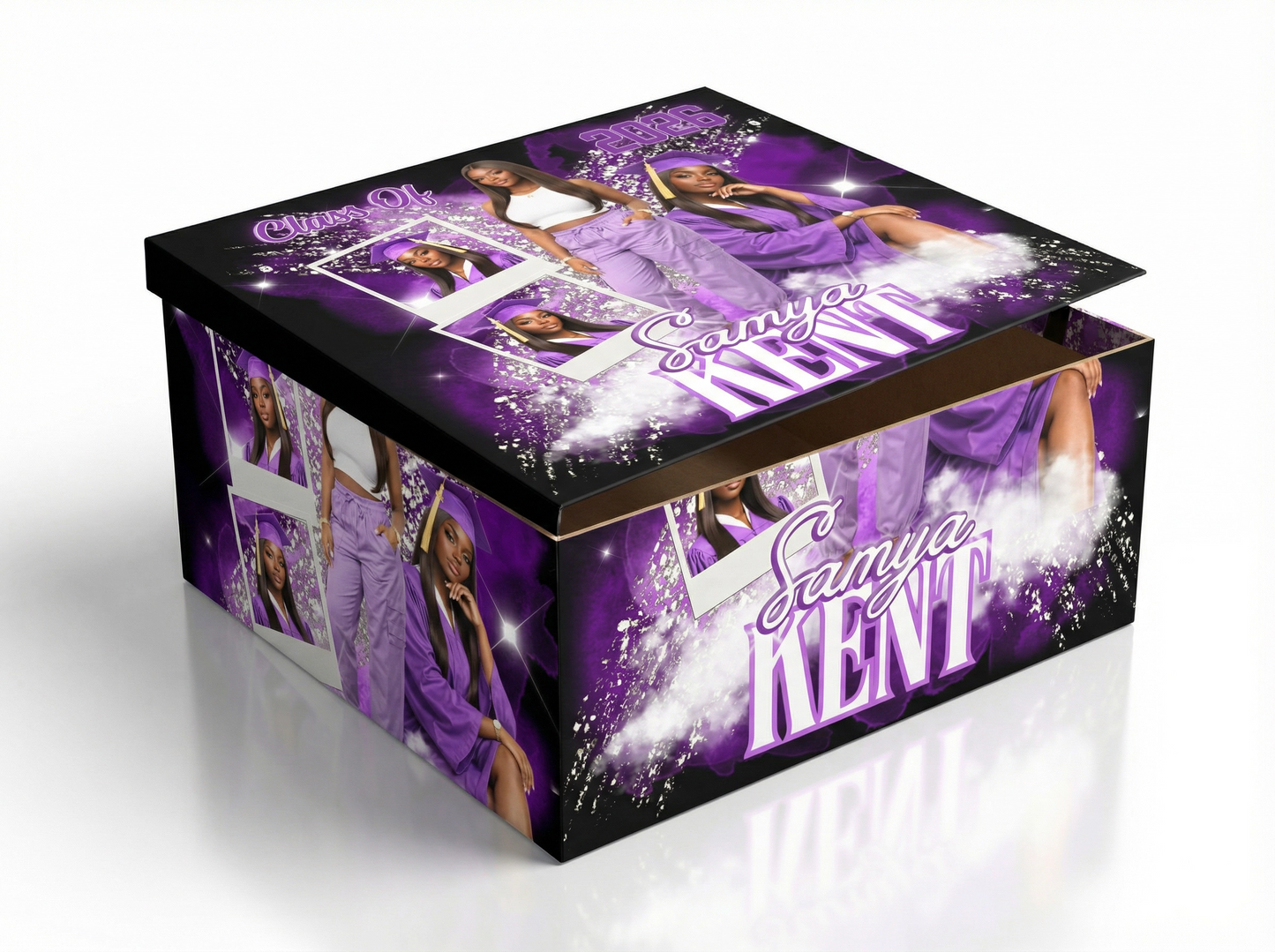 Custom Graduation Gift Box | Personalized Photo Present Box | Class of 2026 Party Favor | Senior Memory Box | Custom School Colors