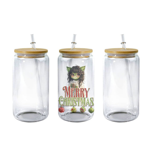 Christmas Green Character Libby Drinking Jar - S & M Unique Shirts, LLC