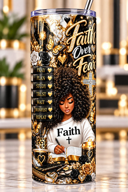 Faith Over Fear Marble 20 oz tumbler