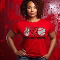 Peace Love Baseball PNG | Sports Sublimation Design | Digital Download