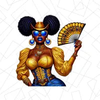 Clack Fan Cowgirl PNG Bundle: 13 Western Line Dance Design (Digital Download)