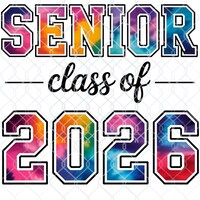 Senior Class of 2026 PNG 2: Graduation Sublimation Design (Digital Download)