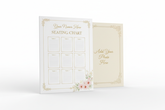 Design Your Own Wedding Seating Chart double side mockup