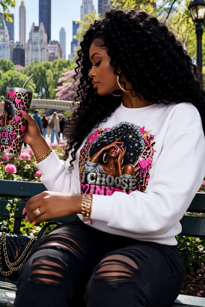 I Choose Inner Peace sweatshirt and tumbler