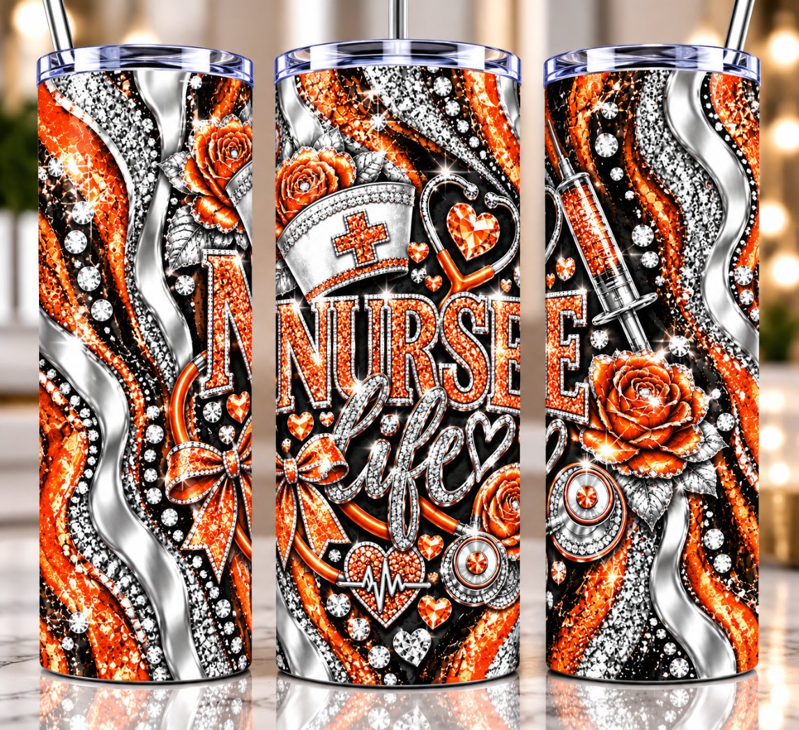 Nurse Life 20 oz tumbler — Orange