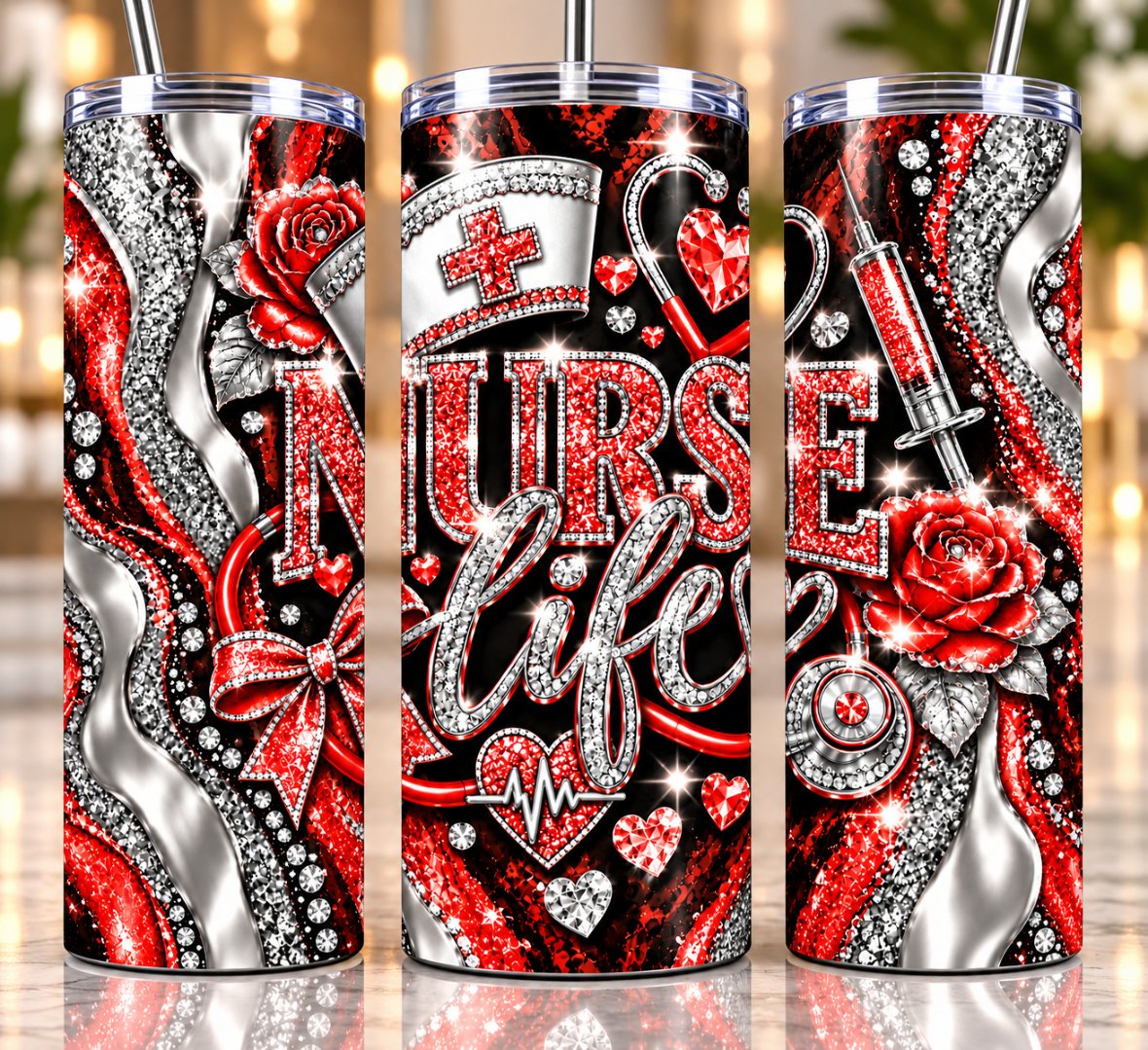 Nurse Life 20 oz tumbler — Red