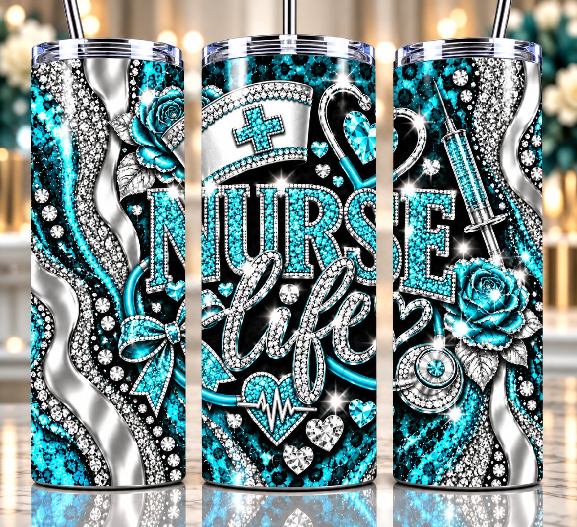 Nurse Life 20 oz tumbler — Turquoise