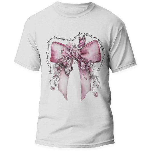 Pink Bow Inspirational T-Shirt - S & M Unique Shirts, LLC