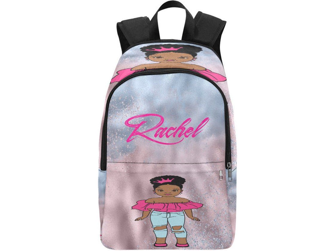Custom Afro Beauty Princess Backpack - smuniqueshirts