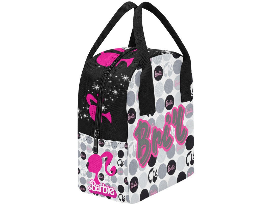 Barbie Black, Pink and Gray Lunch Bag - smuniqueshirts