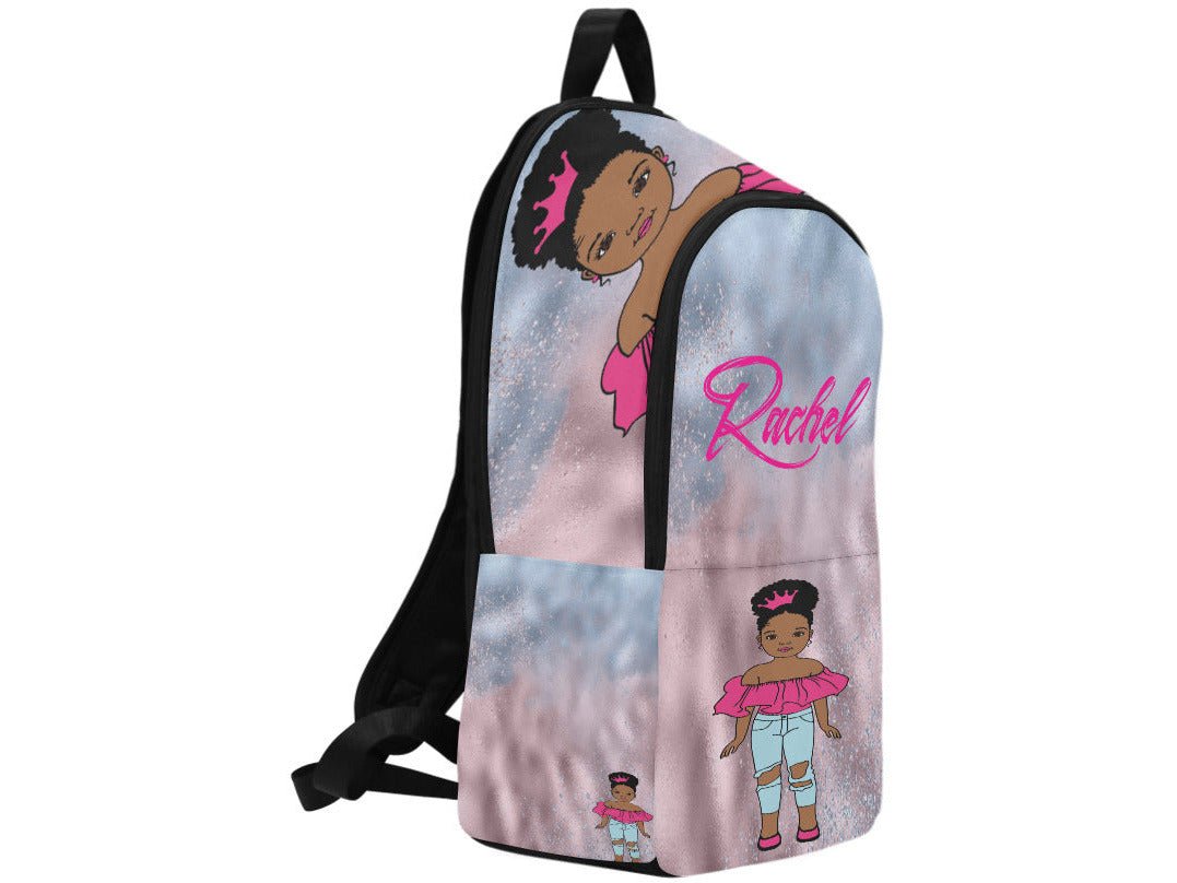 Custom Afro Beauty Princess Backpack - smuniqueshirts