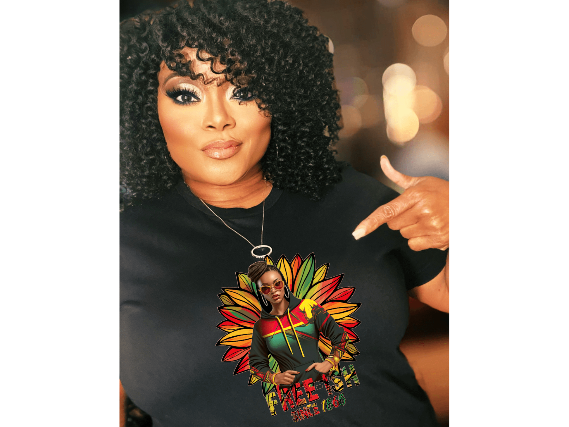 Juneteenth Afro Woman Free-ish T-Shirt - smuniqueshirts