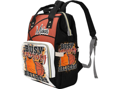 Michael Busy Raising Ballers Custom Diaper Bag Multi-Function Diaper Backpack