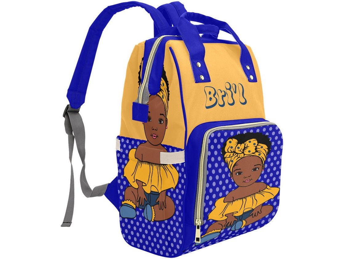 Custom Afro Girl with Yellow Wrap Multi-Function Bag - smuniqueshirts