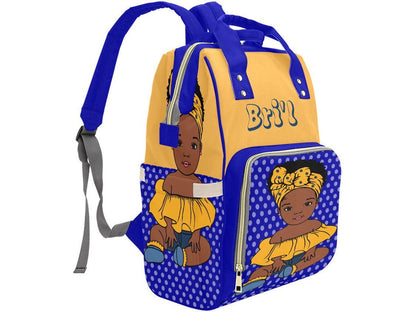 Custom Afro Girl with Yellow Wrap Multi-Function Bag - smuniqueshirts