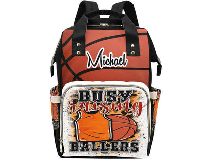 Michael Busy Raising Ballers Custom Diaper Bag Multi-Function Diaper Backpack