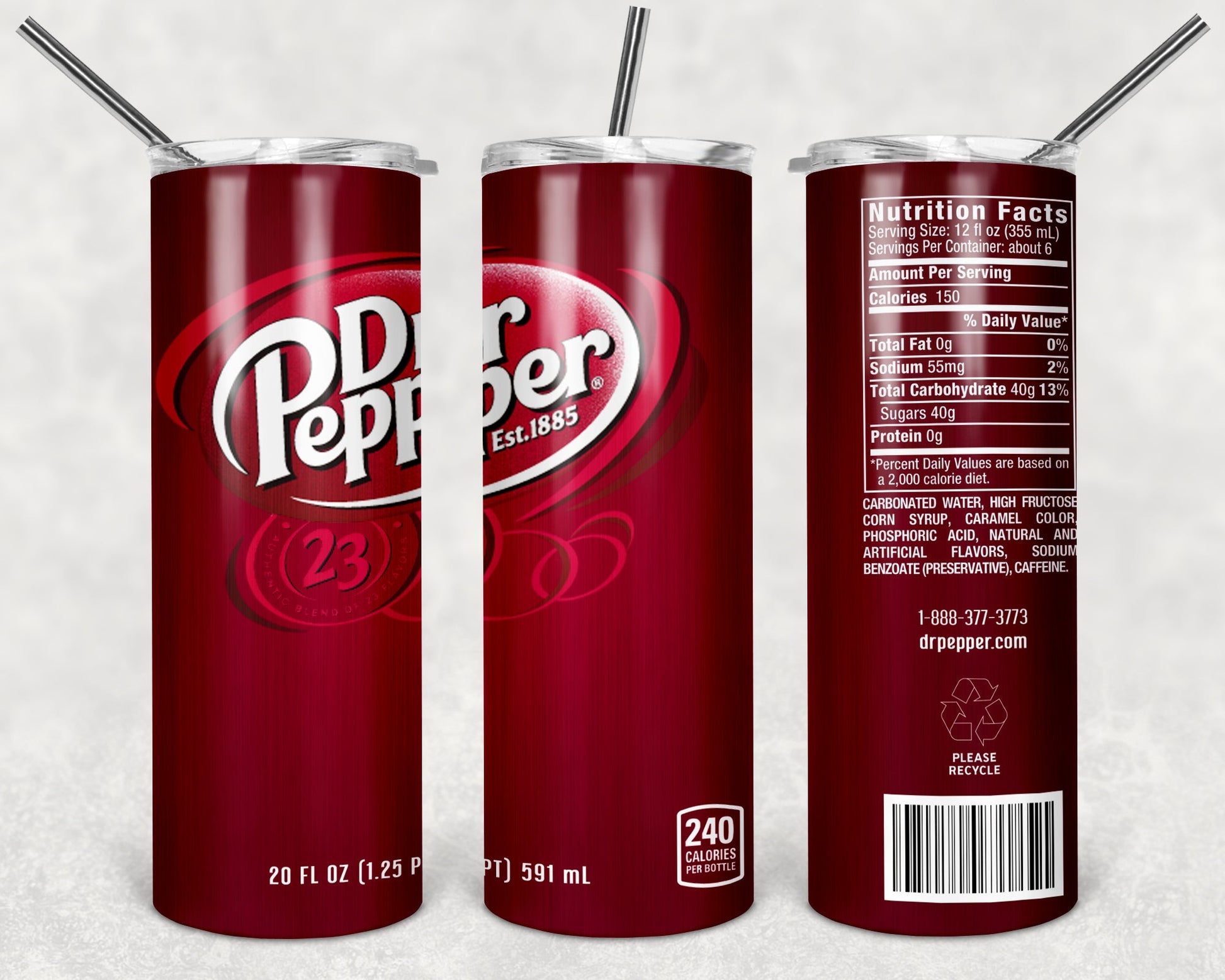 Dr. Pepper inspired 30 oz Tumbler