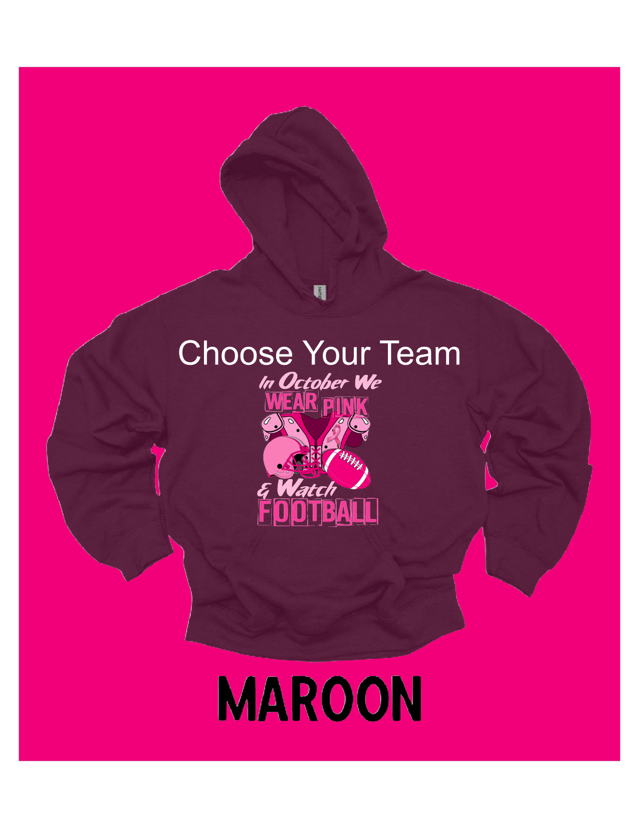 Wear Pink and Watch Football Breast Cancer NFL Sports T-Shirt - smuniqueshirts