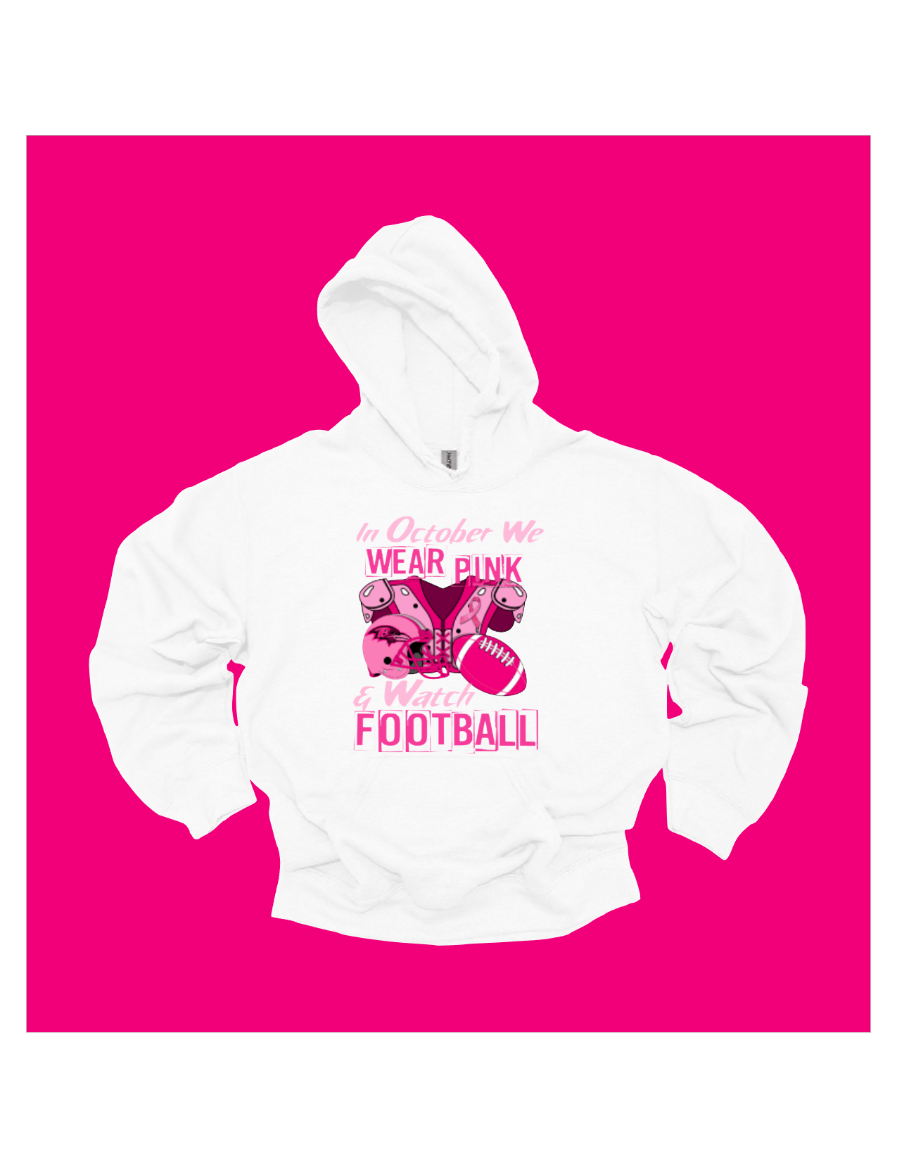 Wear Pink and Watch Football Breast Cancer NFL Sports T-Shirt - smuniqueshirts