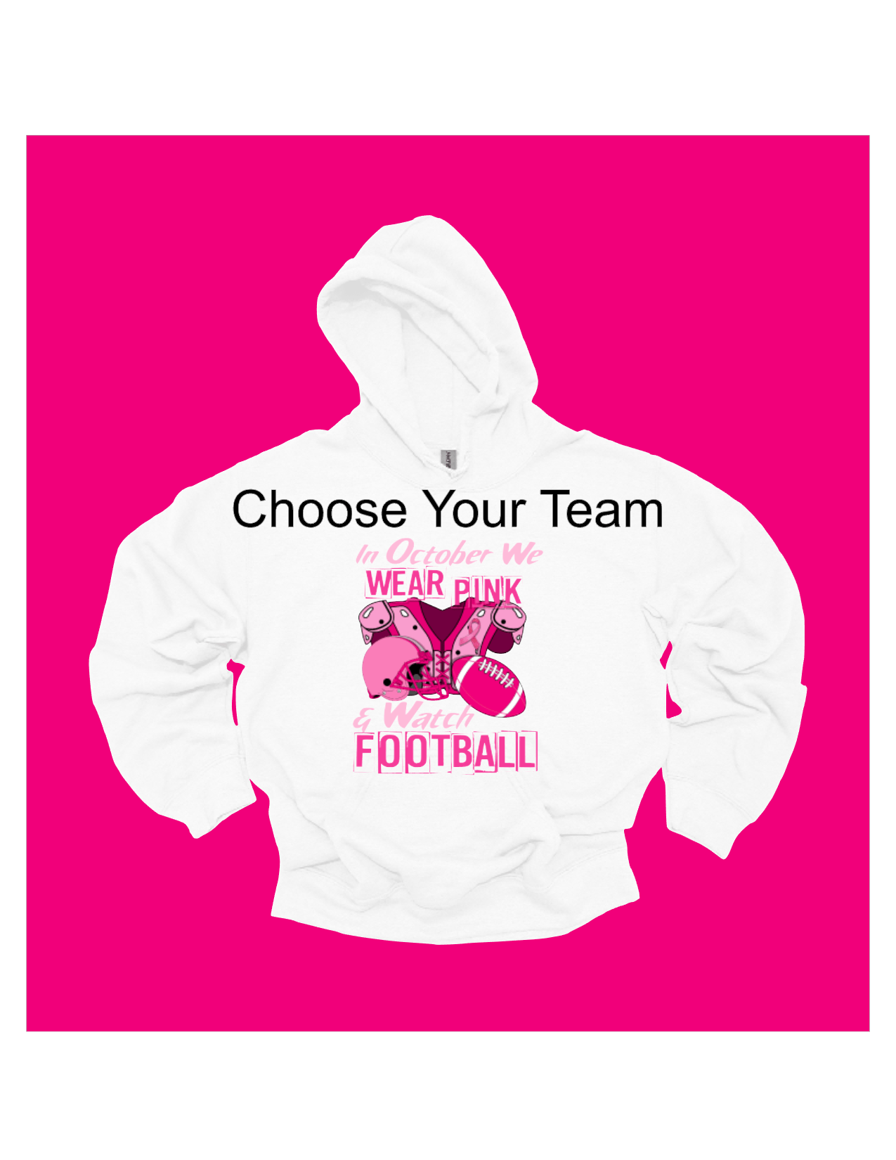 Wear Pink and Watch Football Breast Cancer NFL Sports T-Shirt - smuniqueshirts