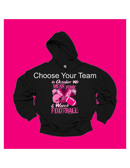 Wear Pink and Watch Football Breast Cancer NFL Sports T-Shirt - smuniqueshirts